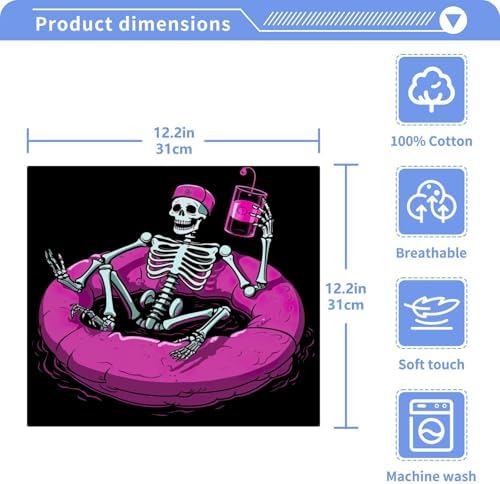 Skeleton Washcloths - Soft Absorbent Reusable Face Towels