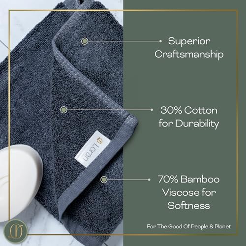 Loran Charcoal Grey Washcloths
