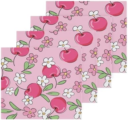Xigua Cute Cherry Washcloths Set of 2 12x12 Inch