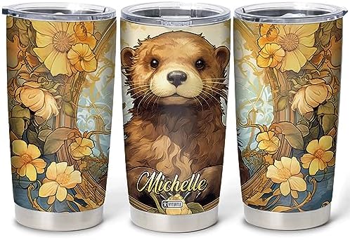 Hyturtle Otter-Themed Personalized Stainless Steel Tumbler 20oz
