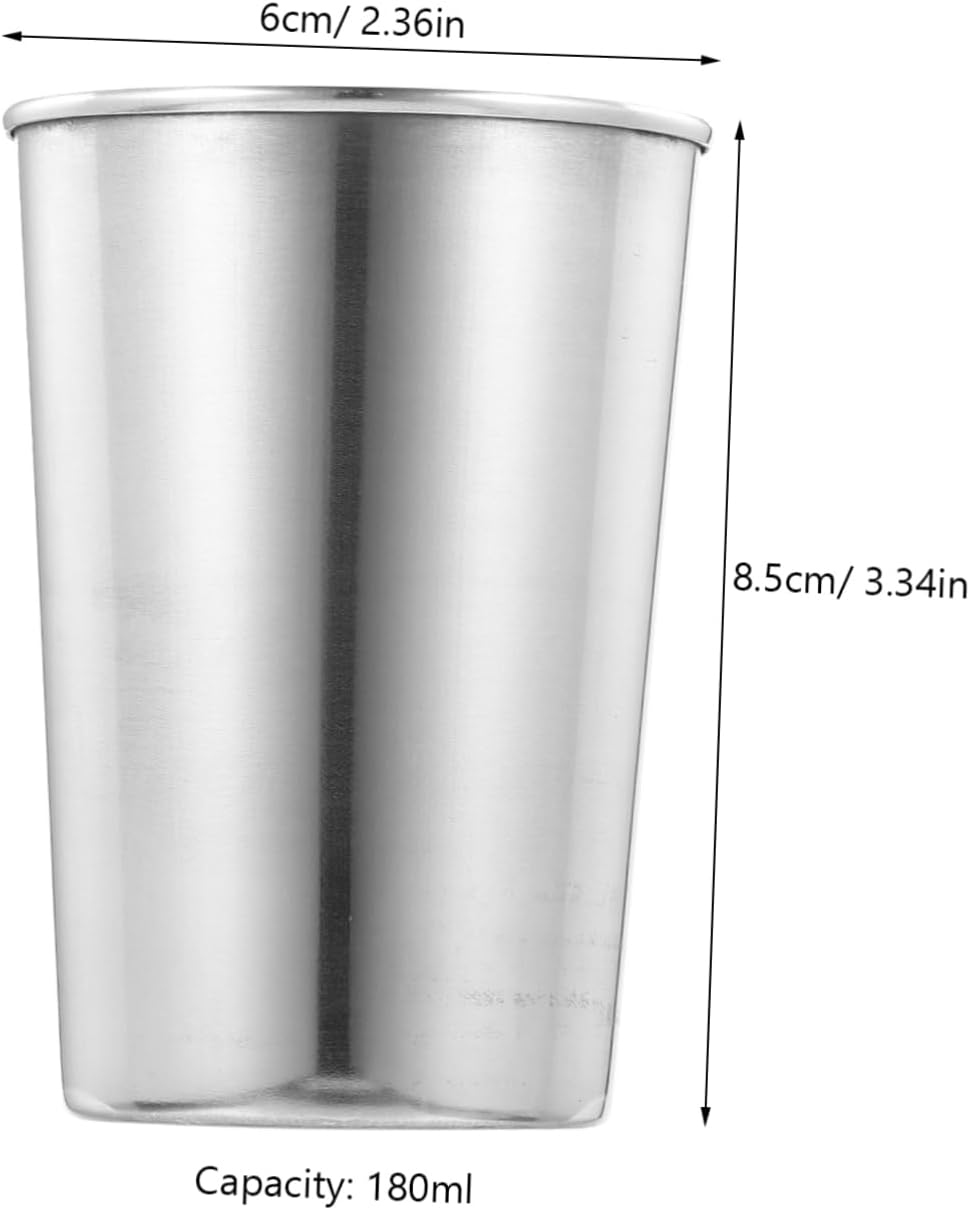 Cabilock Silver Tumbler 180ml Stainless Steel Water Cup