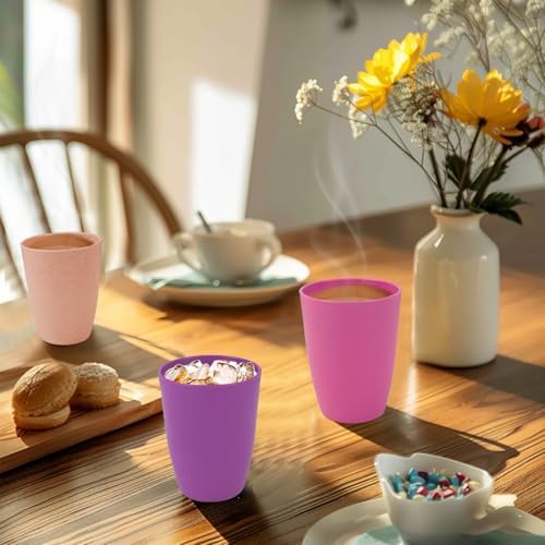 6 Pack Wheat Straw Cups Reusable Plastic Drinking Cups for Kids