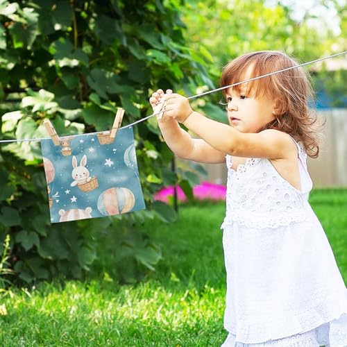 Quick-Drying 12x12 Absorbent Washcloth with Bear Ideal for Home Travel