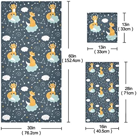 DOMIKING Adorably Perfect Cute Fox Bath Towels Set