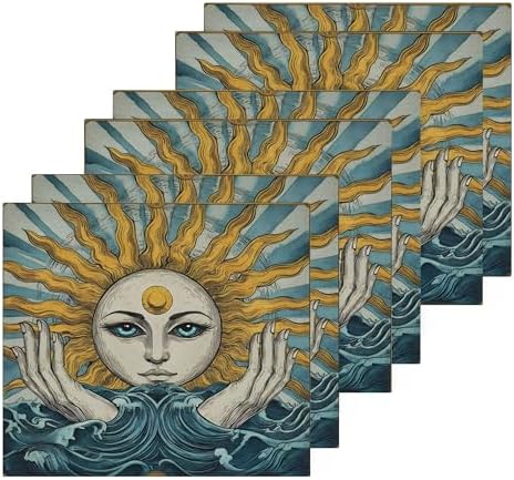 Xigua Sun and Eyes Washcloths Set of 2 12x12 Inch