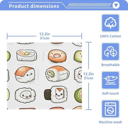 Xigua Cute Cartoon Sushi Washcloth Set Fast Drying