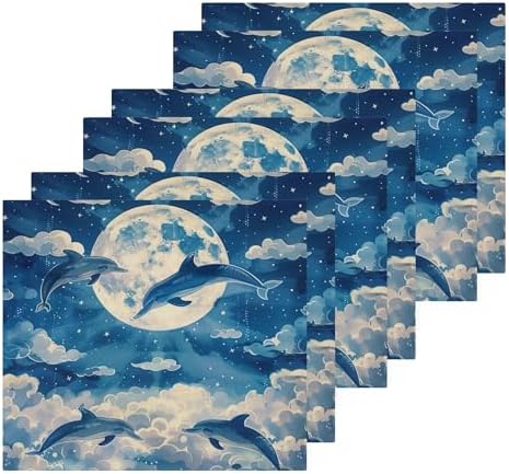 Xigua Dolphin Jumping Washcloths Set 12x12inx2 Soft Machine Washable