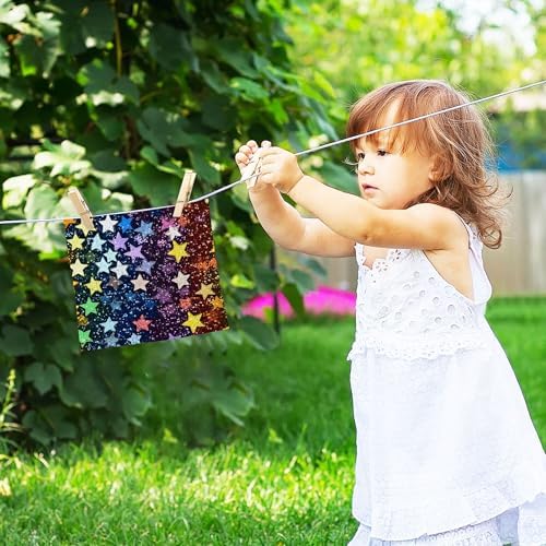 Xigua Rainbow Stars Washcloths Set of 2 - 12x12 Inch