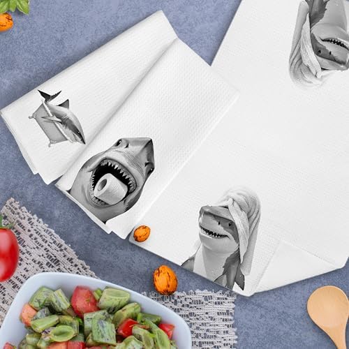 Nipil Funny Shark Hand Towels Set of 3 1