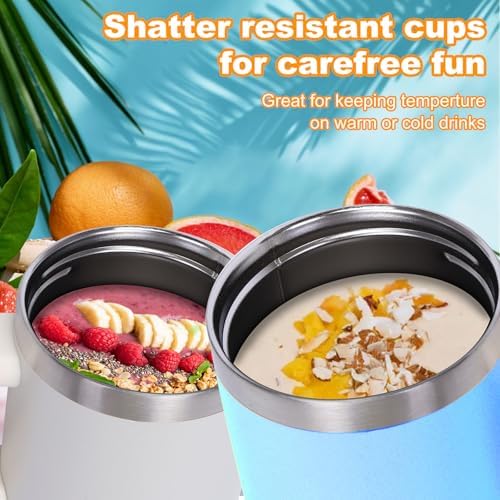 14 oz Insulated Tumbler with Handle and Straw Pink