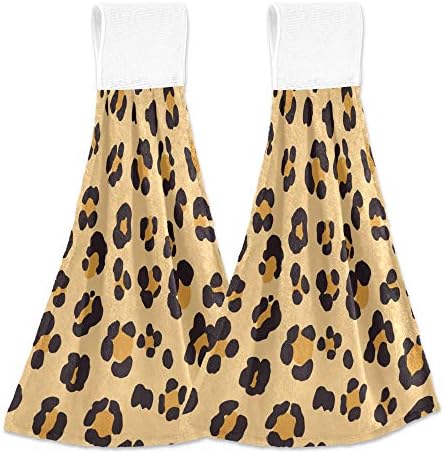 Stylish Leopard Skin Hand Towels for Bathroom Home Fast Drying Durable