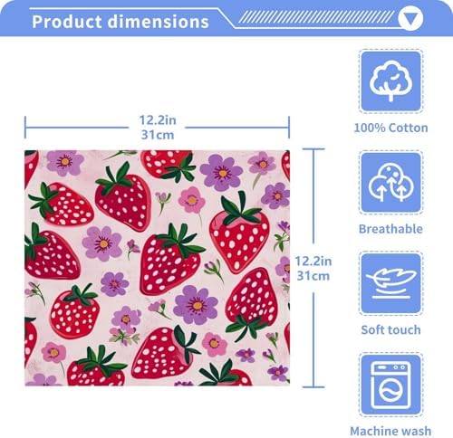 Strawberry Pure Cotton Washcloth Set Original Design