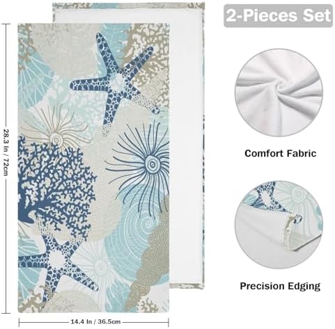 Kenadvi Nautical Hand Towels Set - 2 x 14 x 28