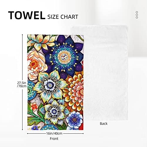 DJTRRF Tropical Boho Flower Bathroom Towels 16x275 in
