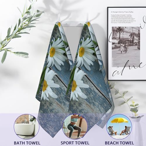 BIGXIUKA White Daisy Hand Towels Set of 2