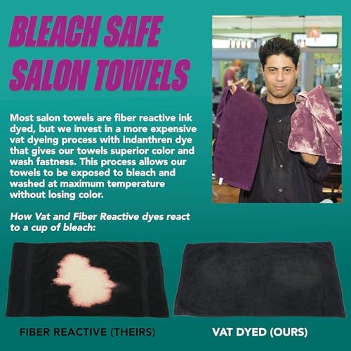 Bleach-Proof Salon Towels 12-Pack Eco-Friendly Hair Stylist Towels