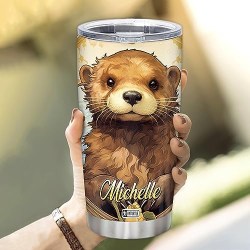 Hyturtle Otter-Themed Personalized Stainless Steel Tumbler 20oz