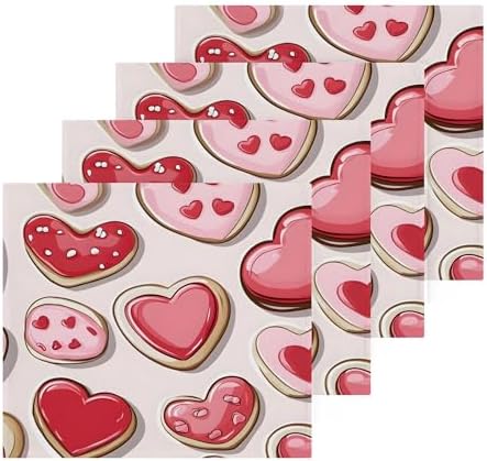 Xigua Valentines Cookies Washcloth Set - 2-12PCS 12x12