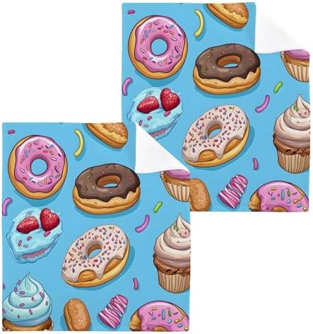 Xigua Cupcakes Washcloths Set of 4 12x12 Inch