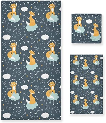 DOMIKING Adorably Perfect Cute Fox Bath Towels Set
