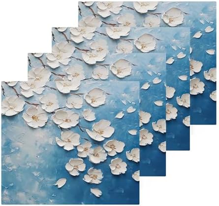 Xigua White Flowers Washcloth Set