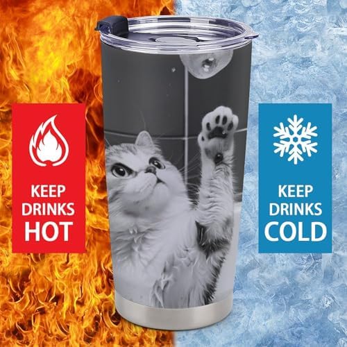 Cute Cat Insulated Stainless Steel Tumbler 20 Oz