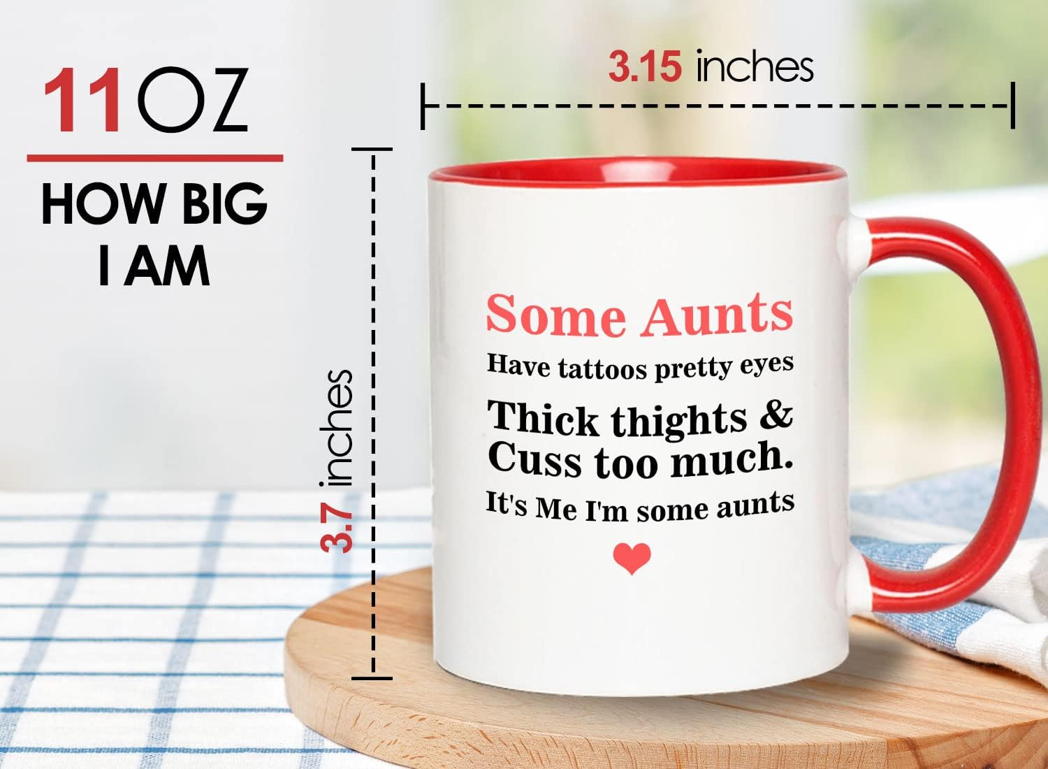 Funny Aunt 2Tone Red Novelty 11oz Mug
