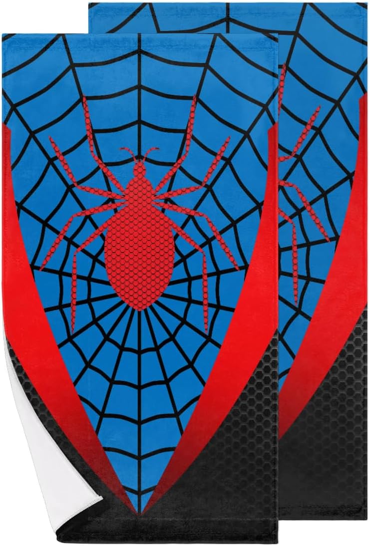 Kids Blue Spider Web Face Towels
