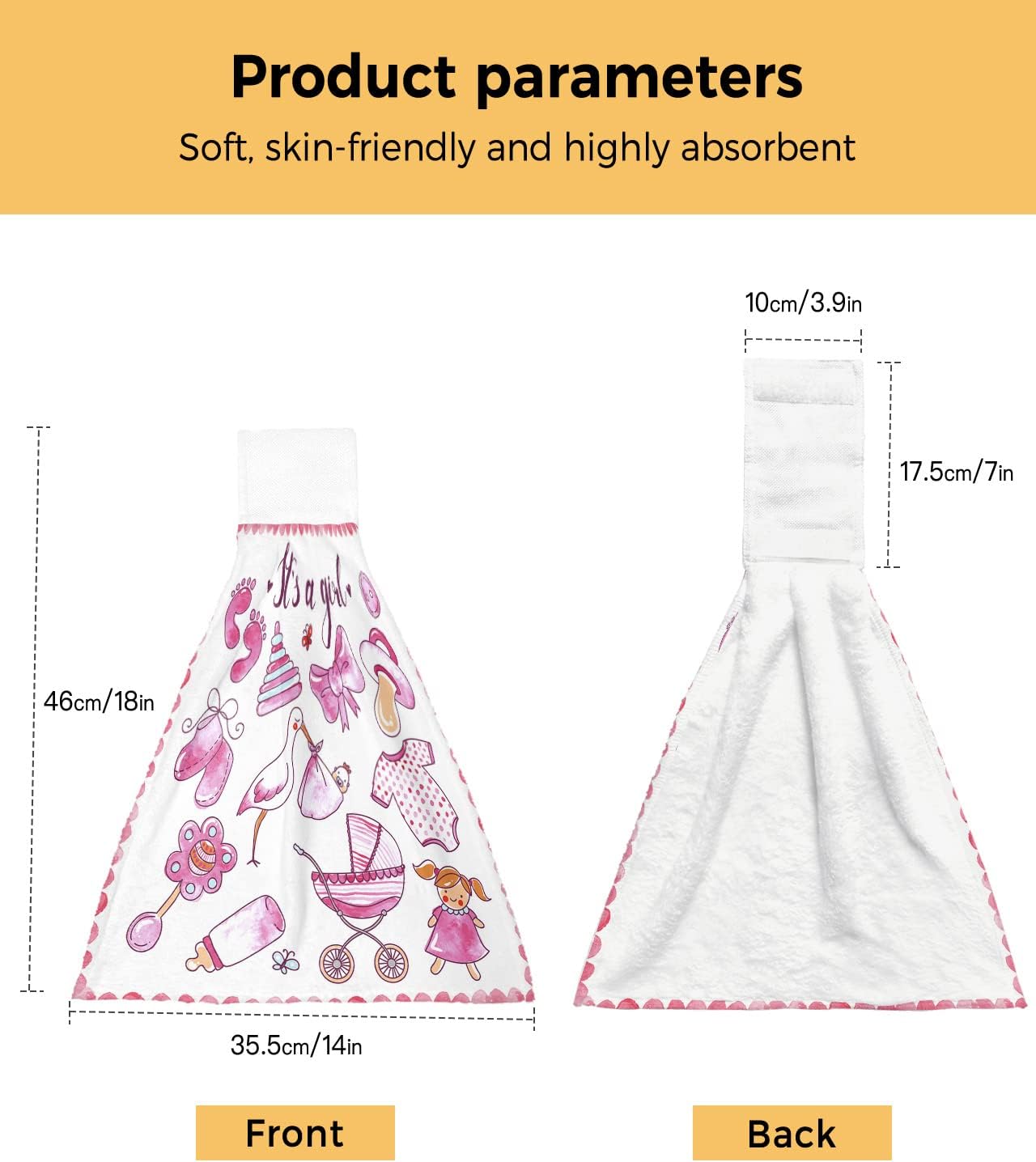 Space-Saving Kitchen Hand Towels with Hook and Loop Closure
