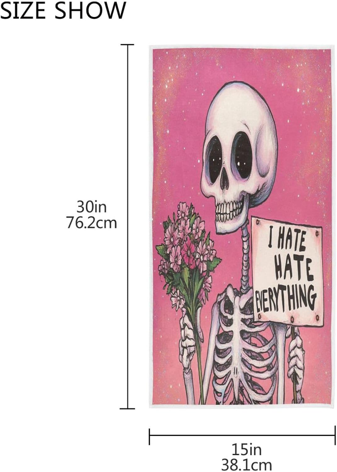 YJMYDDZ Cartoon Skull Hand Towels 30X15