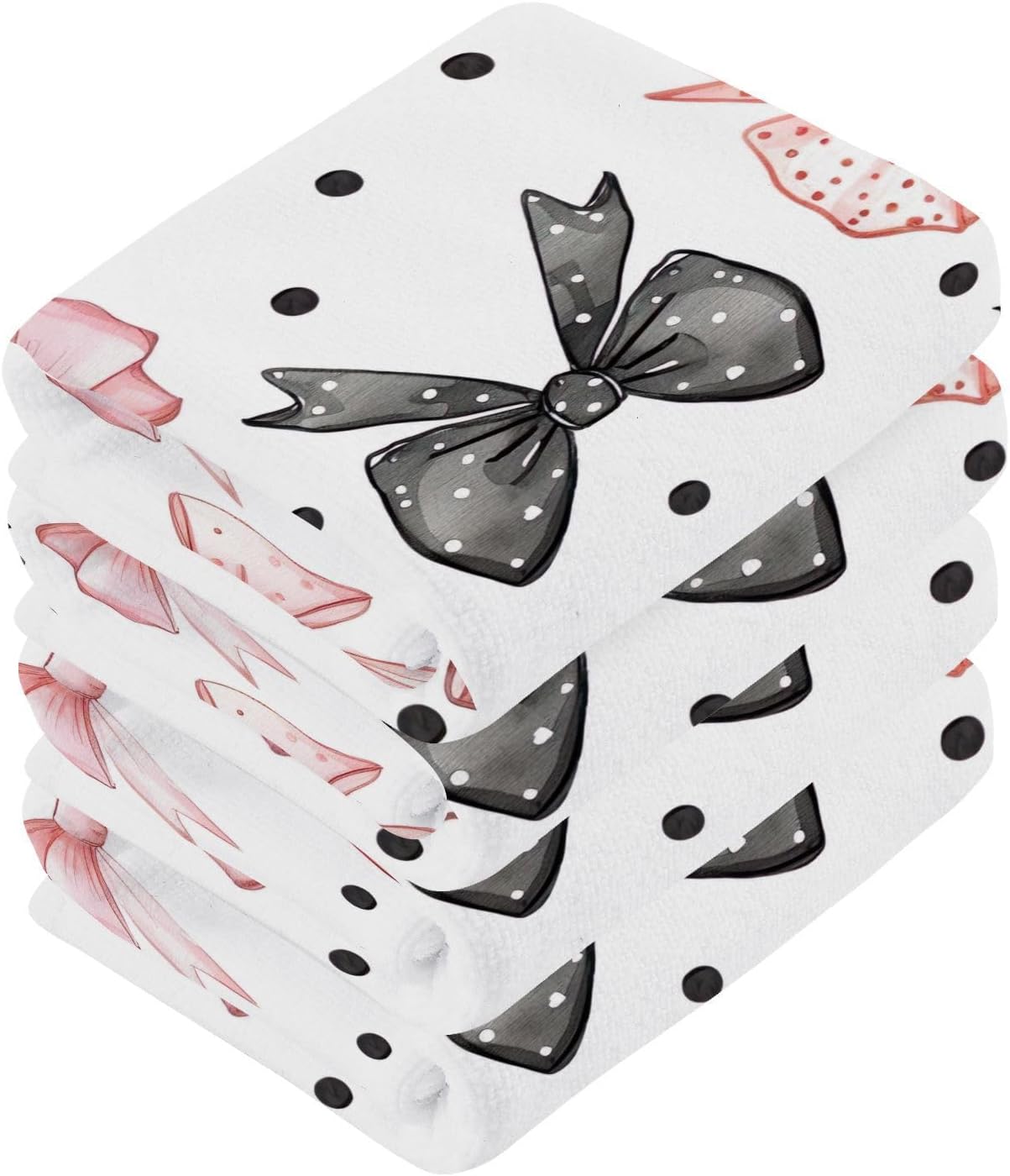 Bow Dots Washcloth Set