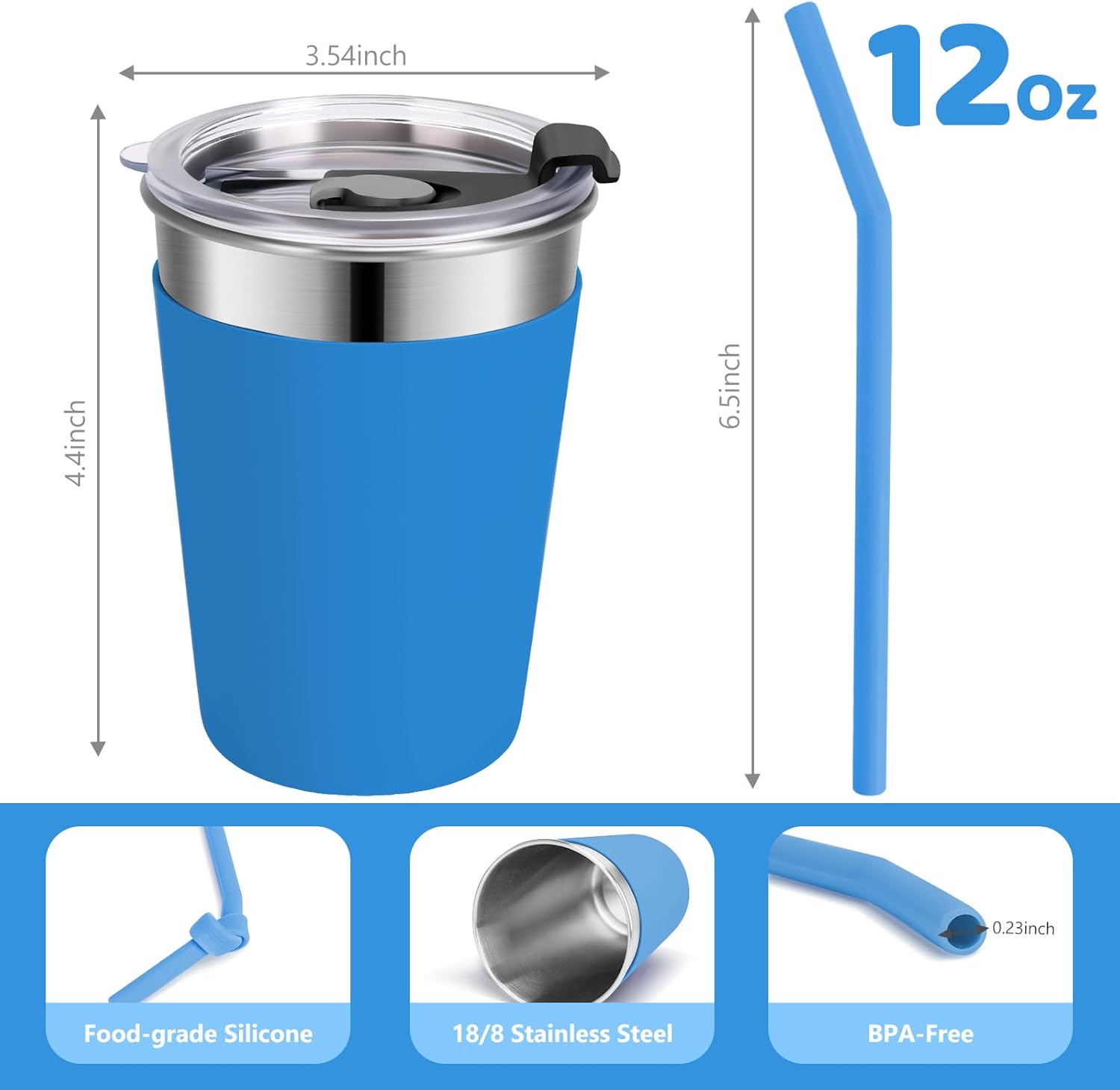 Fun Durable Kids Cup Set with Straws for Travel Gifting