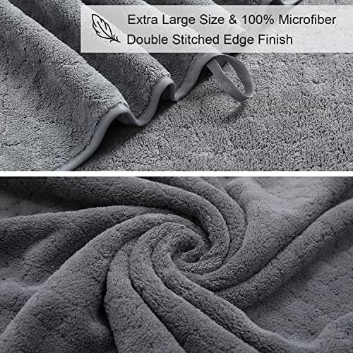 Ycosy 4-Piece Gray Bath Towel Set 35x70 Inches