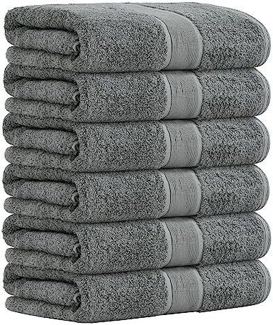 Aibaser 6 Piece Bath Towel Set - Grey