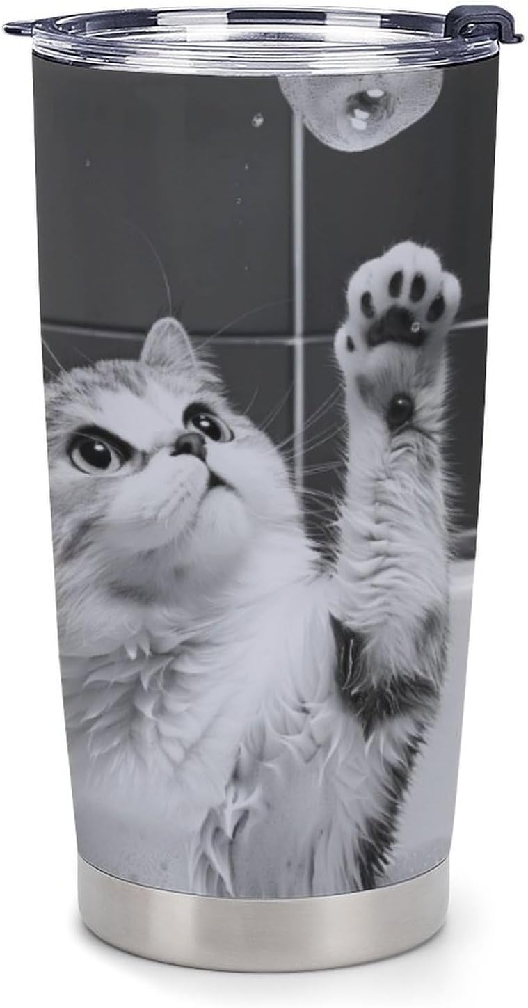 Cute Cat Insulated Stainless Steel Tumbler 20 Oz