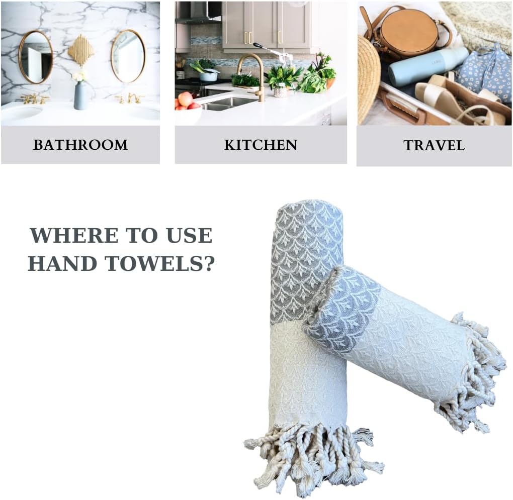 -gray shell hand towel set