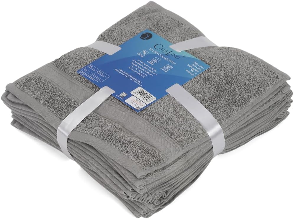 Casa Lino Premium 24-Pack Washcloth Set