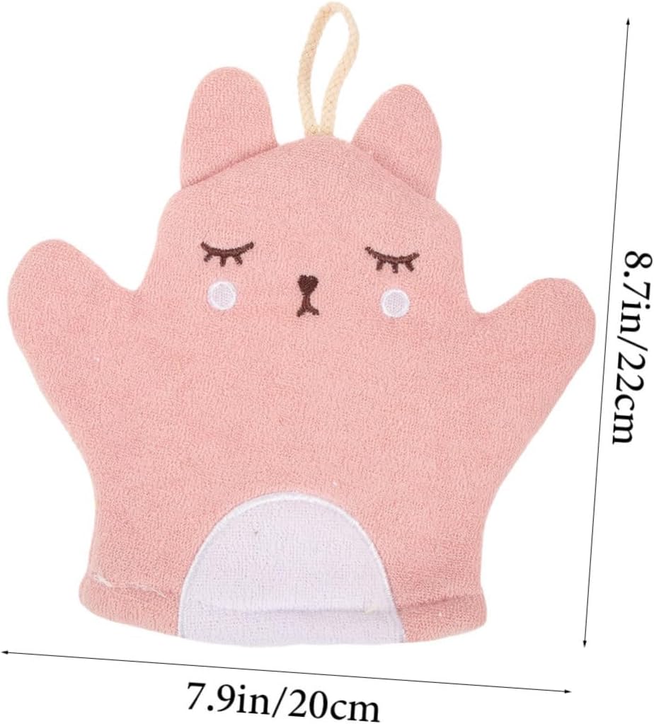 KALLORY Animal Bath Gloves 3pcs Soft Exfoliating Mitts