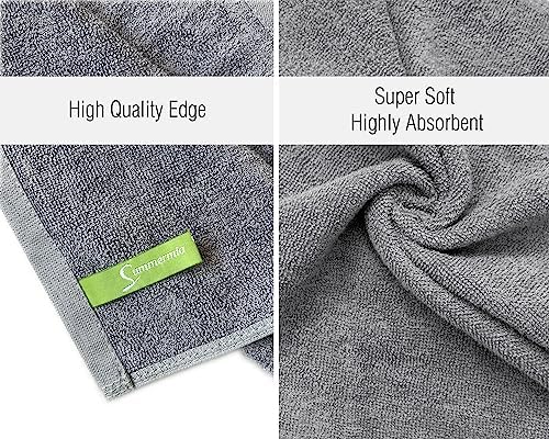 12-Piece Washcloth Set - Bamboo Cotton Blend 13x13 for Adults Kids