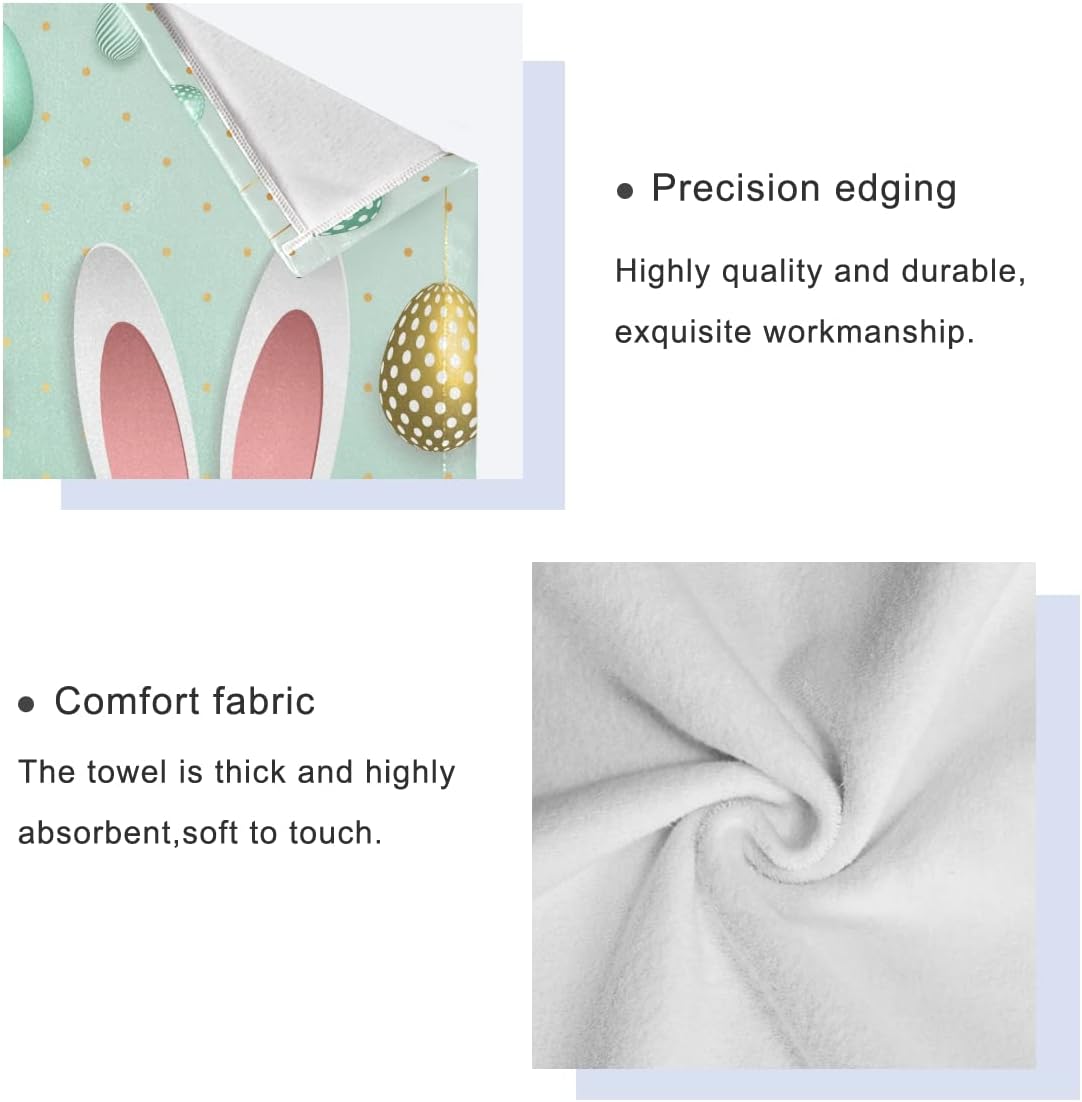 Easter Eggs Bunny Ears Bath Towels Set