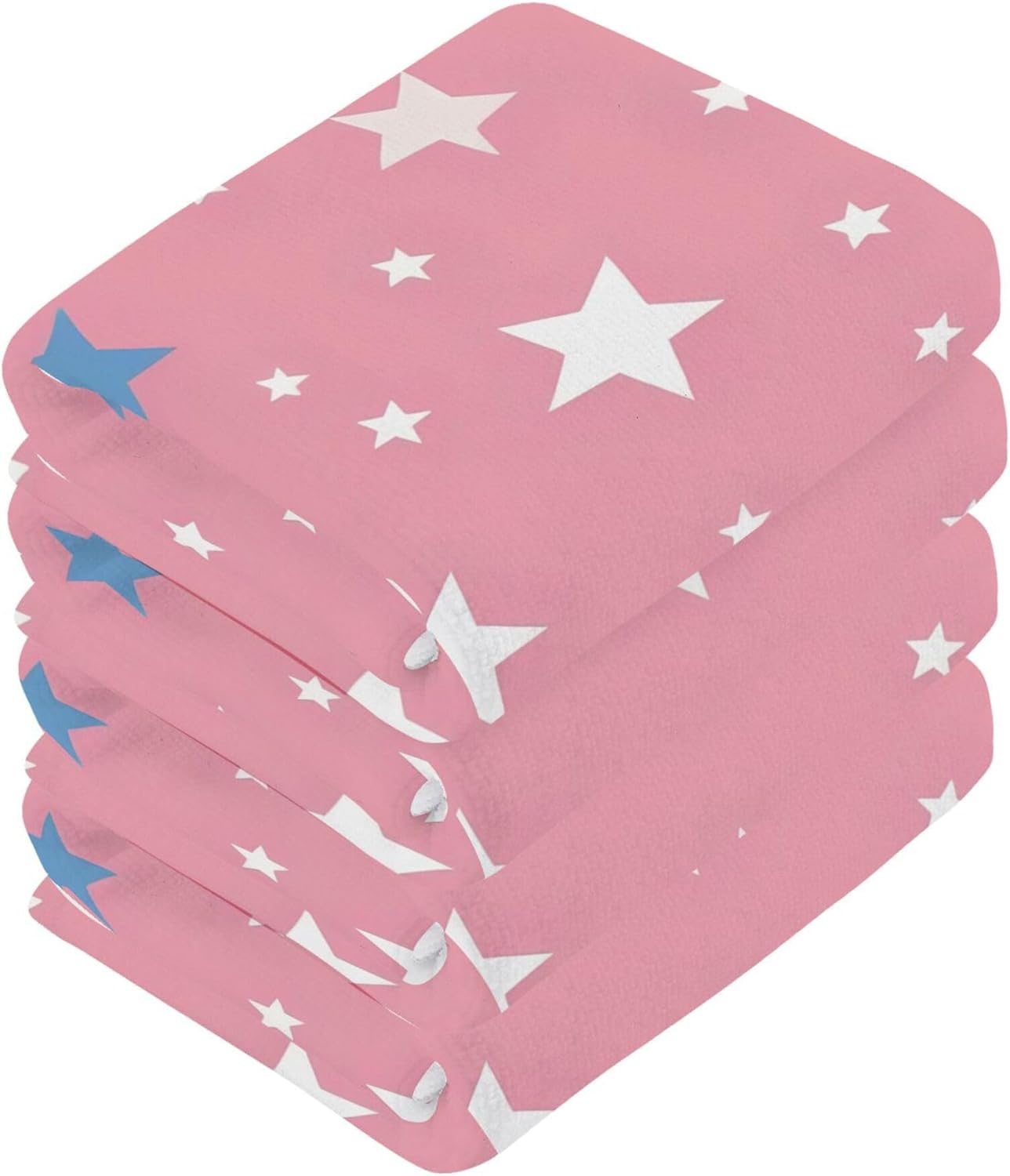 Xigua Blue Stars Washcloths Set of 2 12x12 Inch