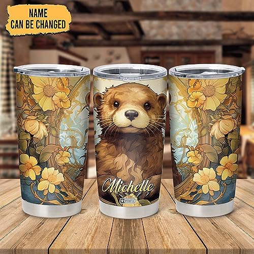Hyturtle Otter-Themed Personalized Stainless Steel Tumbler 20oz