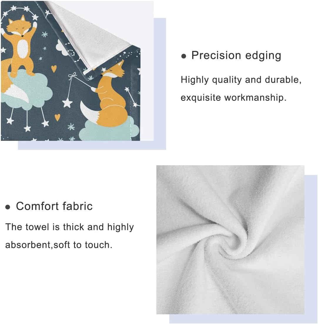 DOMIKING Adorably Perfect Cute Fox Bath Towels Set