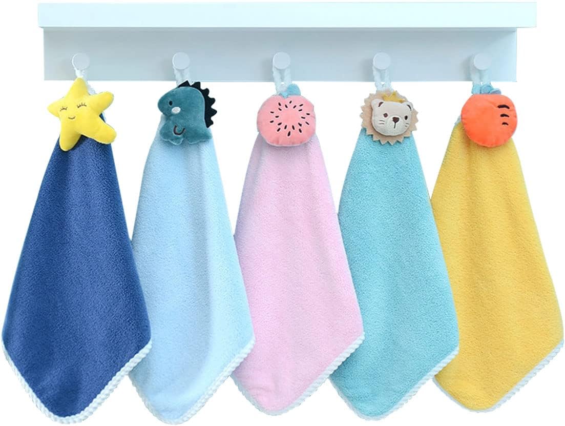 Adorable 5-Pack Hand Towels for Kids