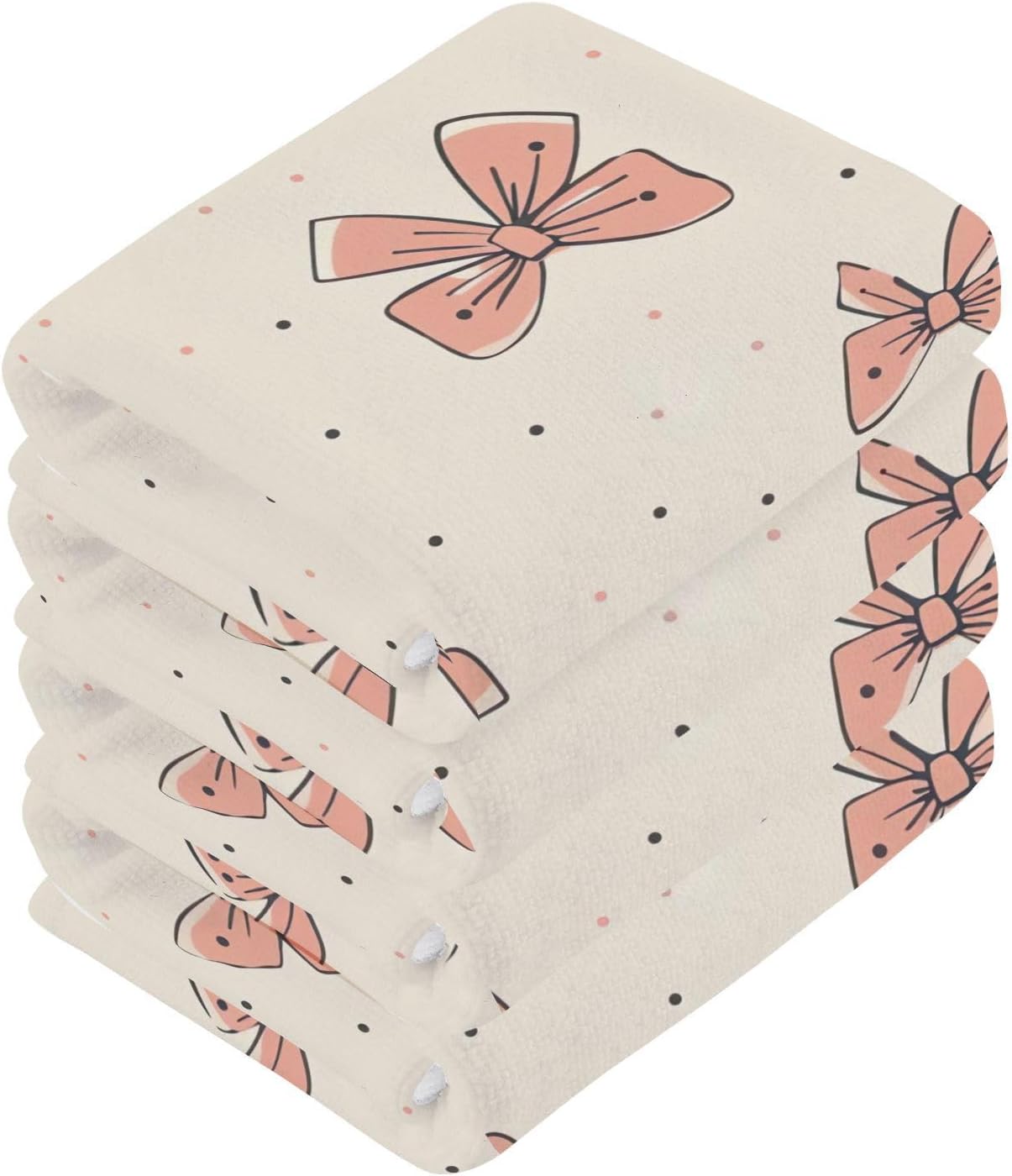 Light Pink Bow Washcloth Set