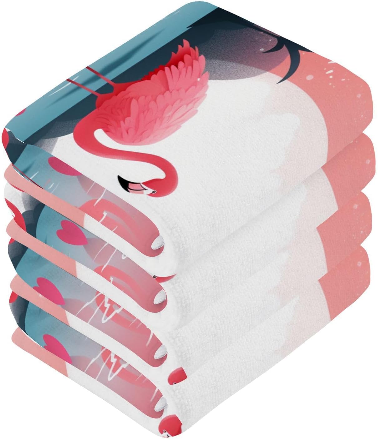 YETTASBIN Flamingo Washcloths 2 Pack Soft Cotton Face Towels 1