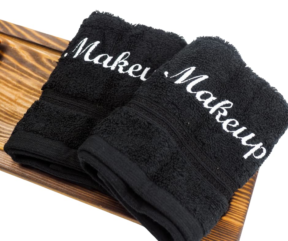 Handmade Black Makeup Remover Washcloth Towels