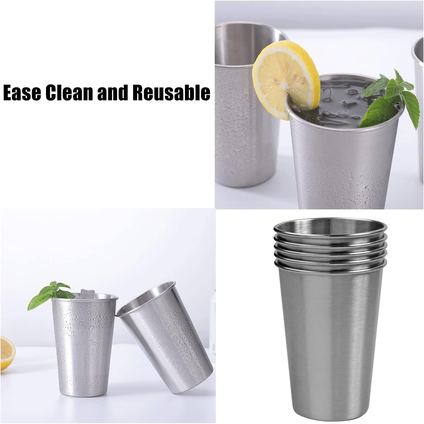 Stainless Steel Cups 18oz Set 5Pcs
