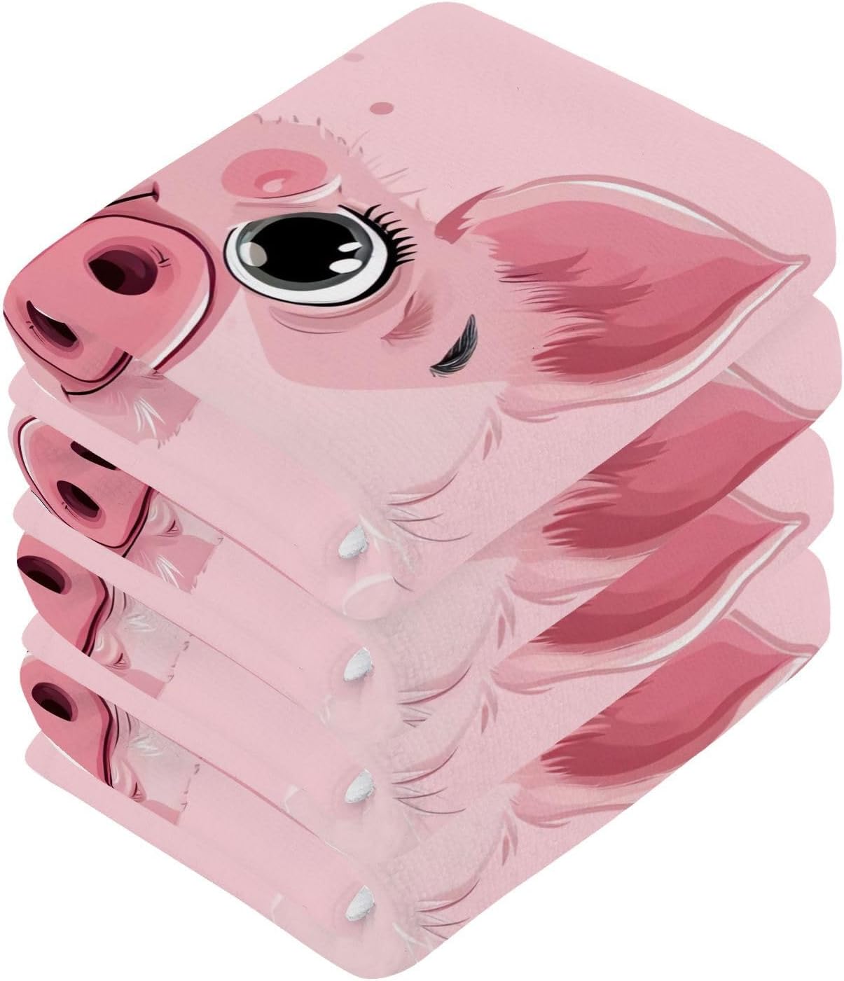 YETTASBINPink Pig Washcloth Set Soft Absorbent Cotton Face Towels