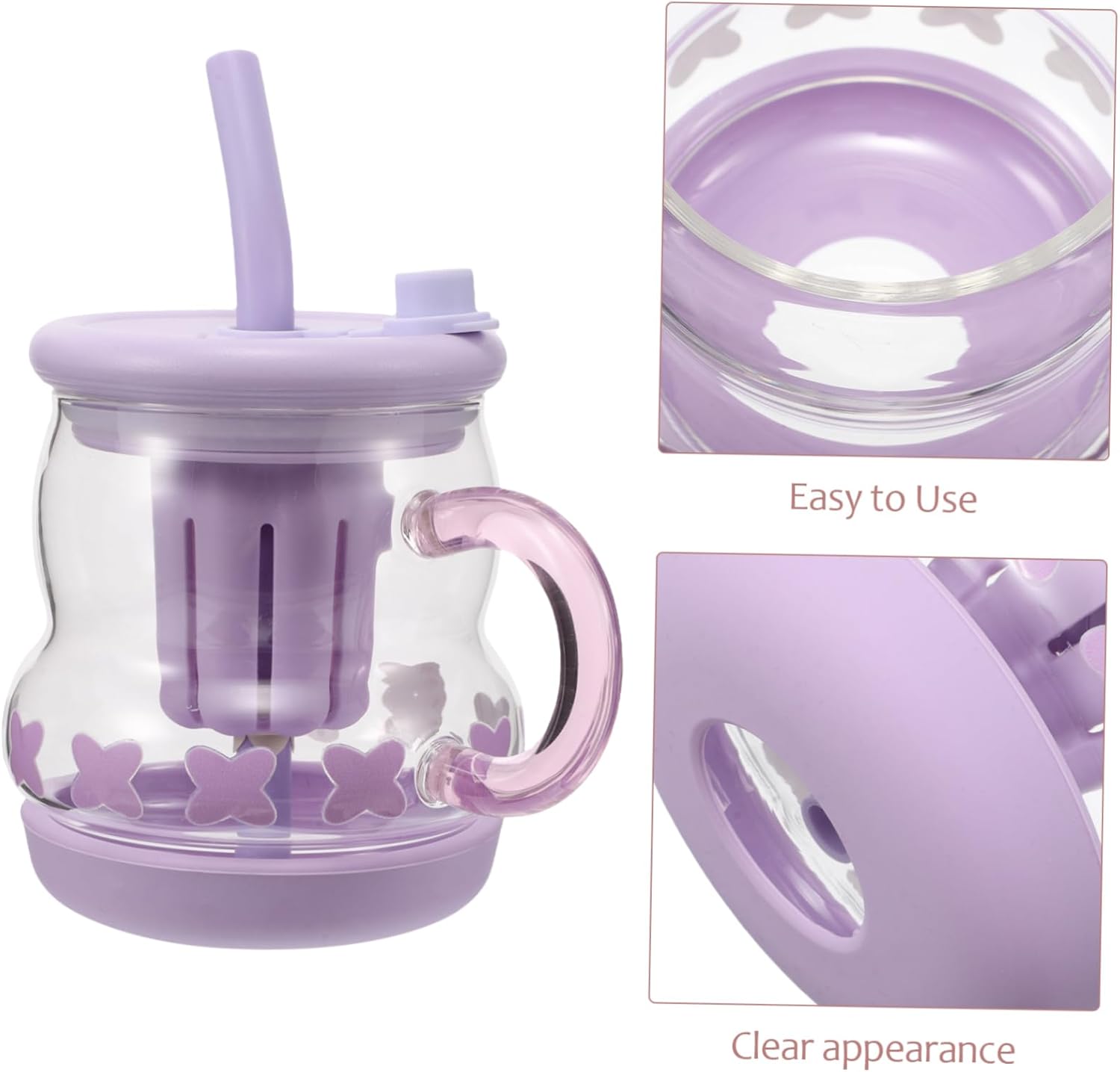 Stylish Glass Tumbler with Handle for Tea Coffee